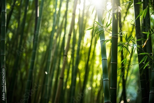 AI Generative. Natural Air Purifying with Bamboo Forest.