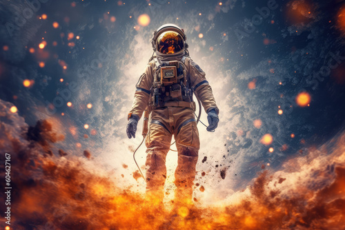 Astronaut with universe theme