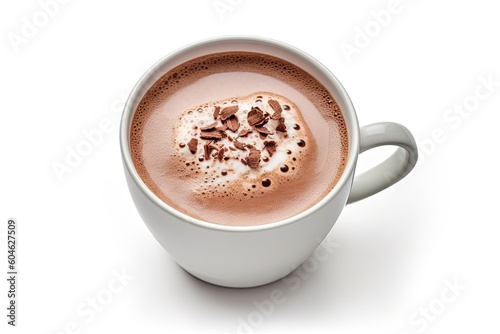 Close Up Cup of Chocolate on White Background. isolated