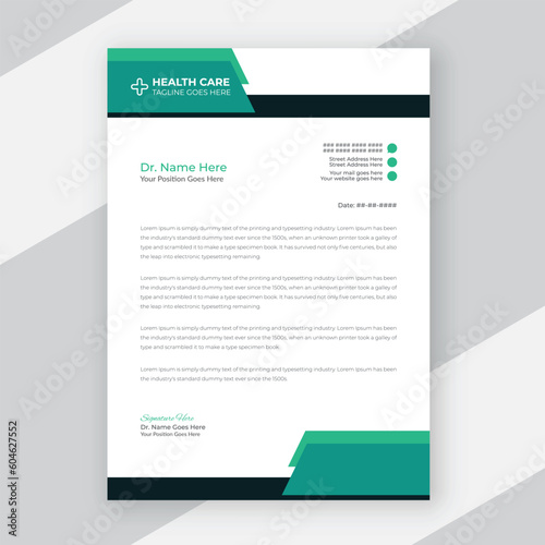 Professional creative and corporate medical letterhead template design for your business
