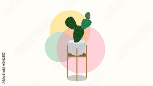 Plant House purify the air in the house on white pots in the house., isolated on white  background,  Vector Illustration EPS 10