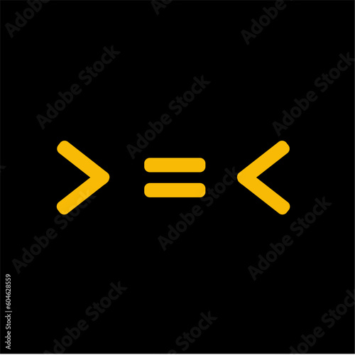 Less than greater icon vector logo design template