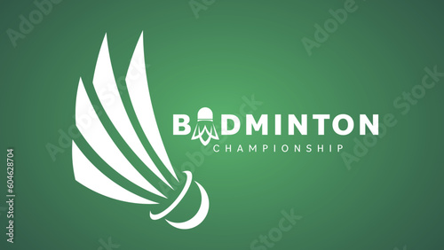 Badminton Logo on black background,badminton sports wallpaper with copy space, illustration Vector EPS 10
