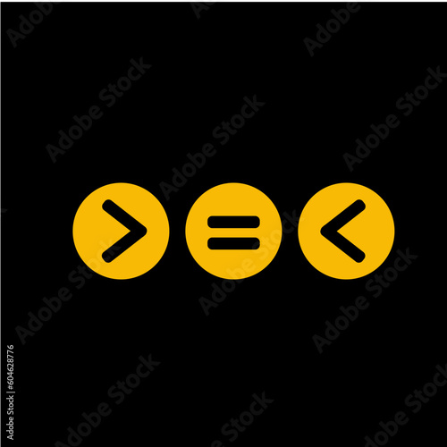Less than greater icon vector logo design template