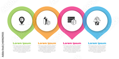 Set NFT Digital crypto art, blockchain technology and . Business infographic template. Vector
