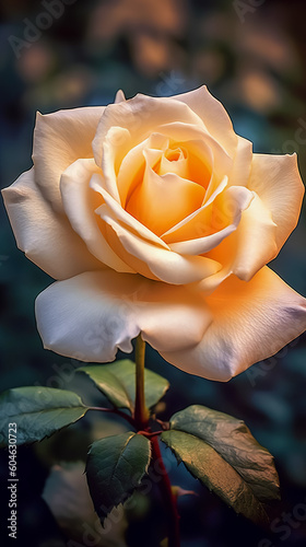 rose flower in dark background. beautiful floral background. Generative AI