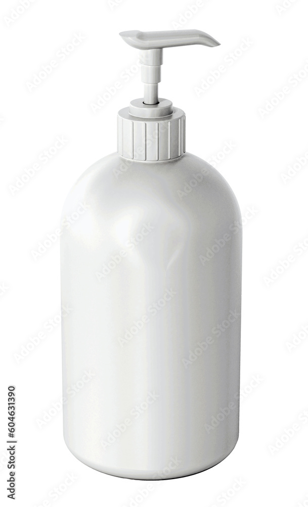 Blank soap bottle isolated on transparent background. 3D illustration