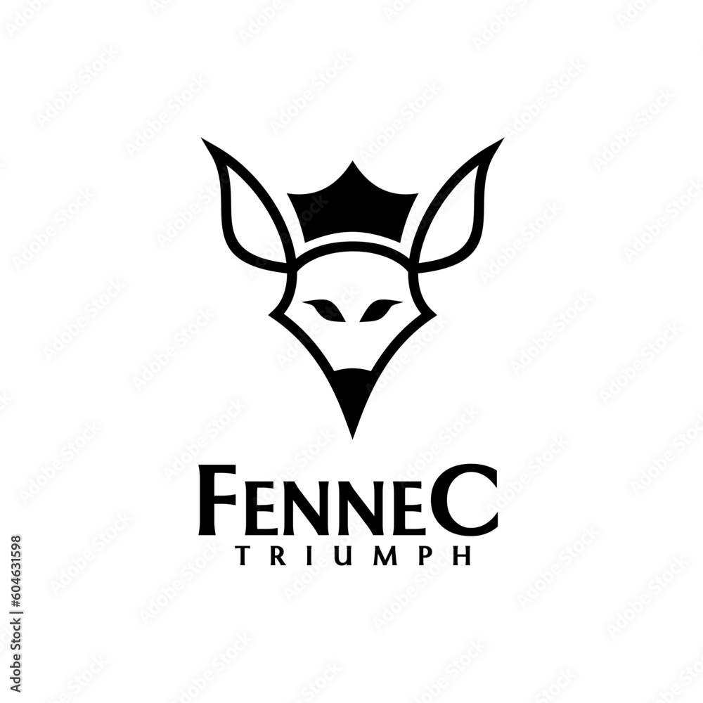 Fennec fox head logo design Fennec fox head logo design