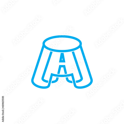 A letter font cylinder symbol logo design