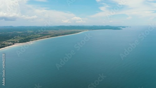 Coast of Borneo island with sandy beach. Borneo, Malaysia. photo