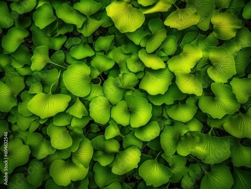 Ginkgo biloba leaves Dark background created with Generative AI technology