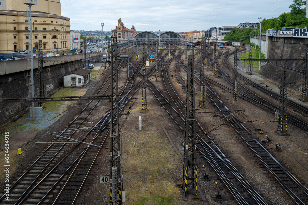 many tracks lead to the main station of Prague