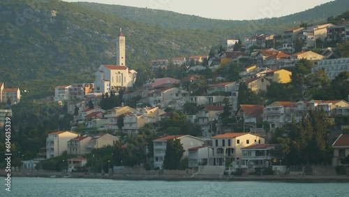 Charming village of Neum on the Adriatic Sea with its colorful houses, in Bosnia
