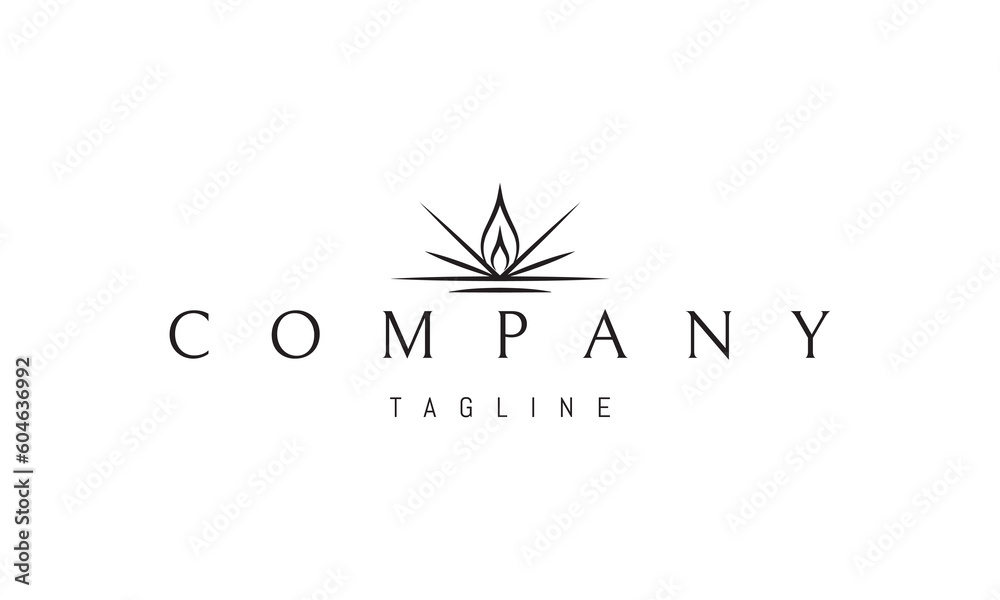 Vector logo on which an abstract image of a candle flame in the form of a leaf. Vector logo on which an abstract image of a candle flame in the form of a leaf.