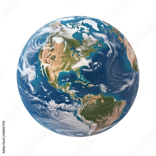 Planet Earth isolated on white background. Created with Generative AI tools