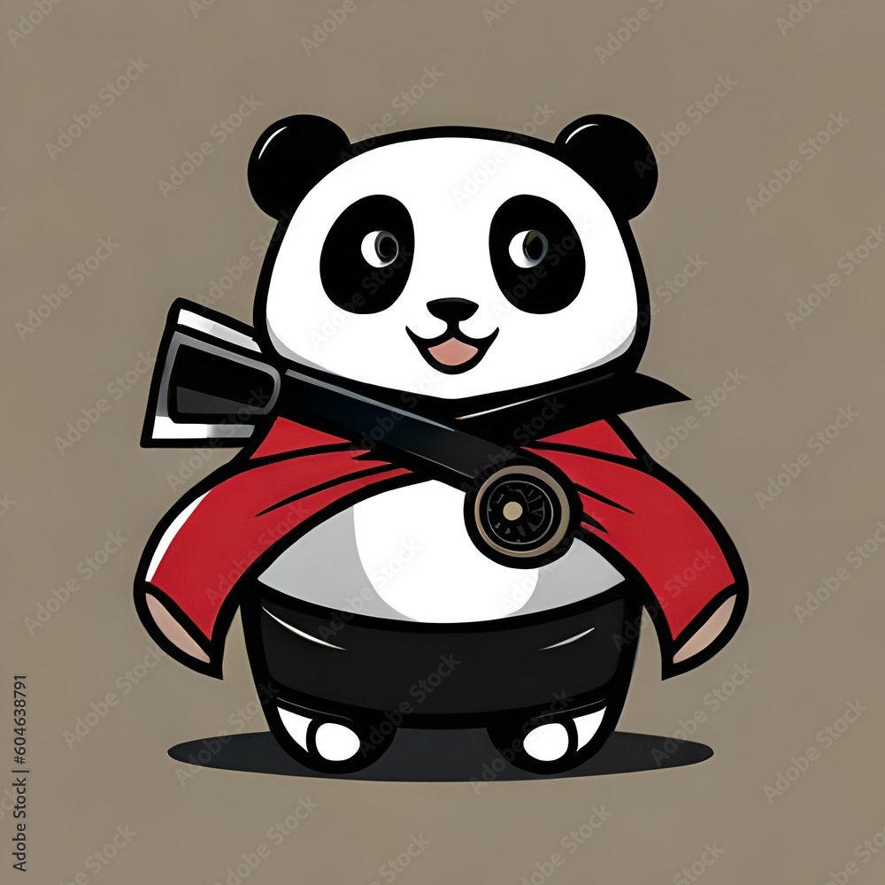 Fototapeta premium panda and bamboo generate with Ai tool 