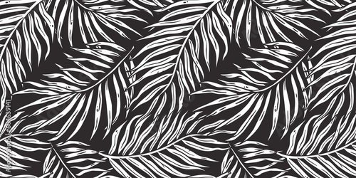 Tropical exotic leaves or plant seamless pattern for summer background and beach wallpaper.