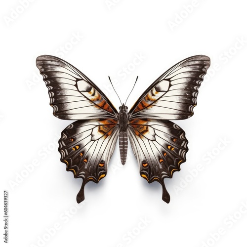 There is a butterfly on a white background. (Generative AI)