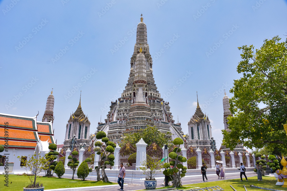 The Wat Arun temple in Bangkok, Thailand. This is a popular tourist attraction in the city.