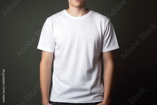 Wearing White T-Shirt, Copy Space, AI Generative