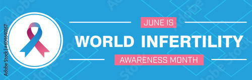 World Infertility Awareness Month design with a blue and pink ribbon. Vector illustration