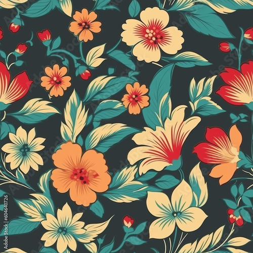 floral wallpaper texture  a timeless retro charm for interiors