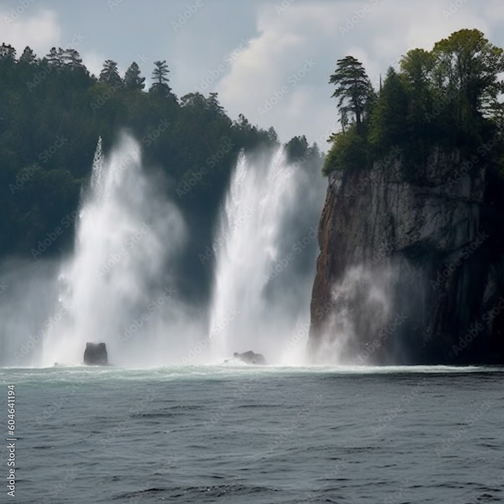 falls at night created via Generativ AI falls at night created via Generativ AI
