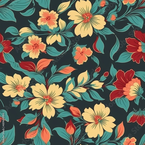 floral wallpaper seamless pattern  embrace retro chic in style