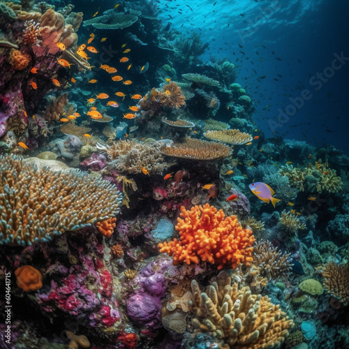 coral reef in sea created via Generativ AI