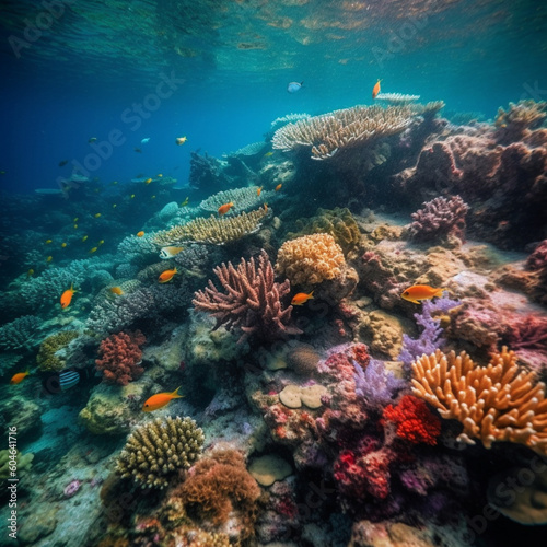 coral reef and diver created via Generativ AI © Nenad