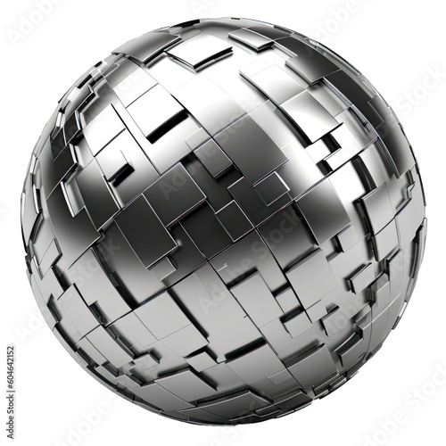abstract 3d sphere isolated on white. Generative AI