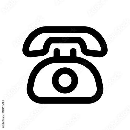 telephone icon, outline style, editable vector
