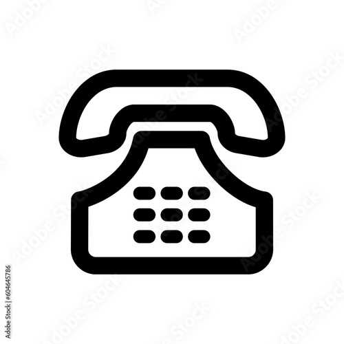 telephone icon, outline style, editable vector