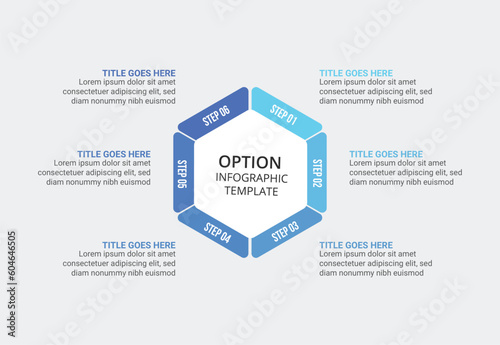Six 6 Steps Options Circle Round Infographic Template Design
