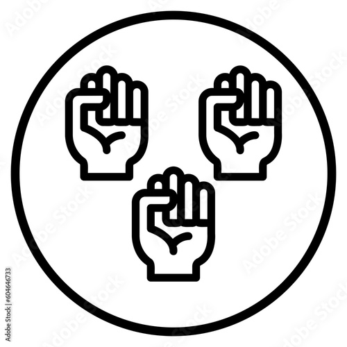 human rights line icon