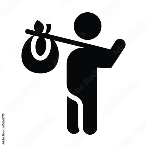 refugee glyph icon illustration vector graphic