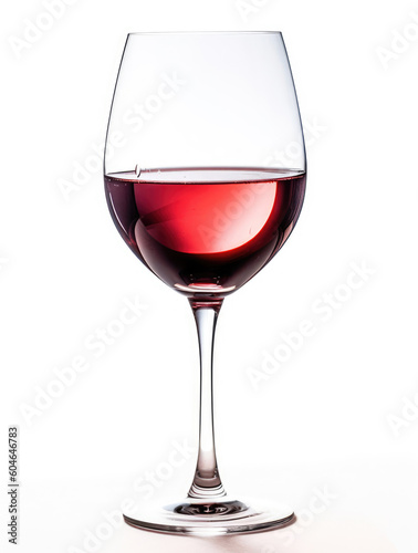 A glass of Argentine wine Malbec on a white background