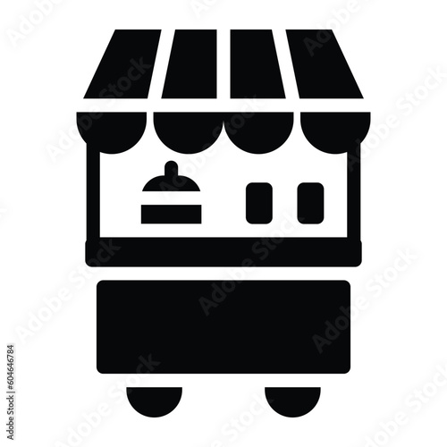 stall food glyph icon illustration vector graphic