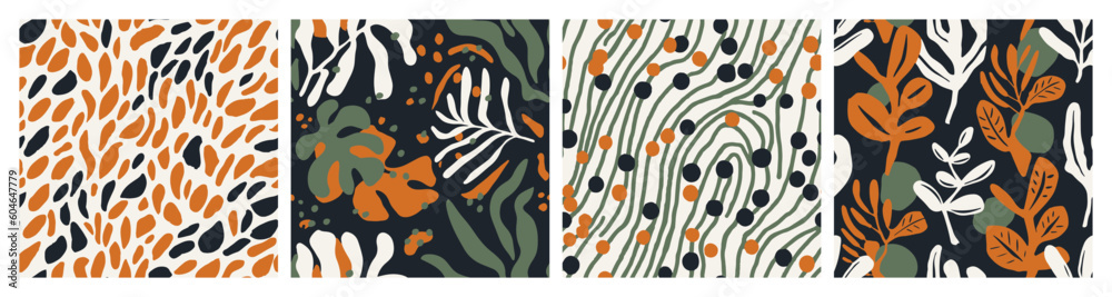 Naklejka premium Gradient Seamless Creative Spring Template Print. White Repetitive Elegant Artistic Decor, Seamless