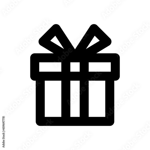 gift icon, outline style, editable vector
