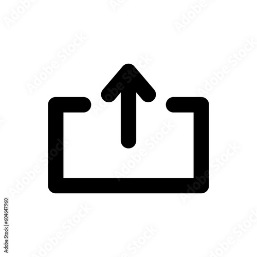 upload icon, outline style, editable vector