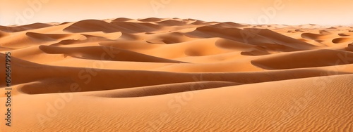Sand dunes in desert landscape. Aerial view of the dunes. Beautiful sand dunes in the Sahara desert. Generative AI © 360VP