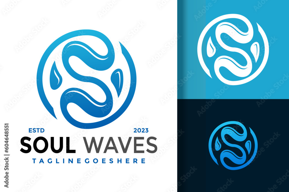 Letter S Waves Logo vector icon illustration Letter S Waves Logo vector icon illustration