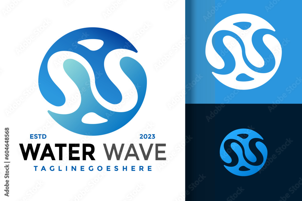 Letter N Water Waves Logo vector icon illustration Letter N Water Waves Logo vector icon illustration