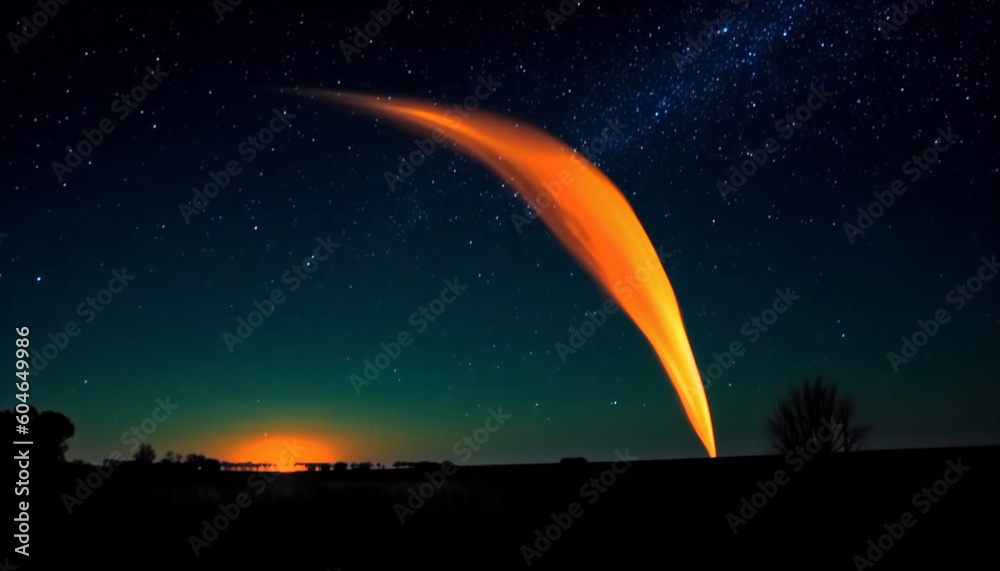 Milky Way glows in starry night, a cosmic adventure awaits generated by AI Milky Way glows in starry night, a cosmic adventure awaits generated by AI