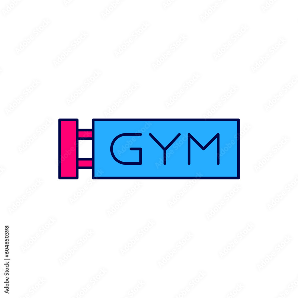 Filled outline Location gym icon isolated on white background. Vector Filled outline Location gym icon isolated on white background. Vector