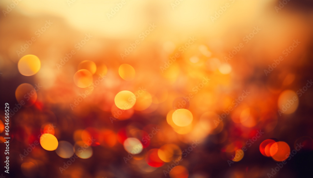 Obraz premium The bright, multi colored circle glows with abstract, defocused patterns generated by AI