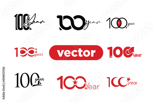 100th anniversary logo, Typographic 100th anniversary logo design, Vector and illustration.