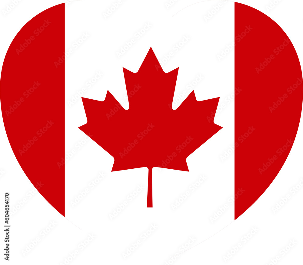 Canada Canadian Flag Heart Concept Canada Canadian Flag Heart Concept