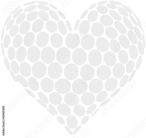 Golf Ball Heart Shape Concept